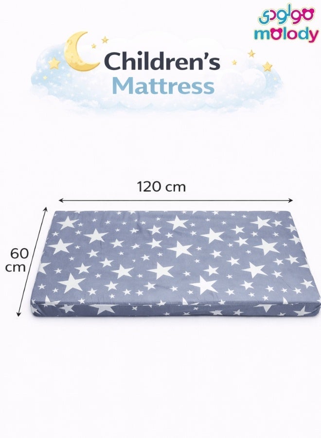 مولودي مرتبة سرير أطفال فاخرة 120×60 سم – سماكة عالية مريحة، غطاء بسوستة قابل للغسل، قماش ناعم وآمن للرضع - Image 2